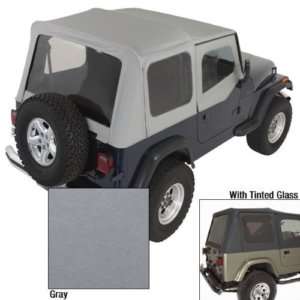  Jeep Wrangler Replacement Soft Top Upper Doors & Tinted Windows Gray
