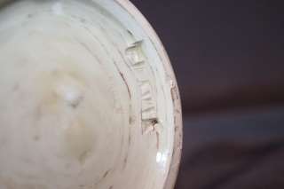 Hand Made Pottery Vase White w/ Brown Woodgrain  