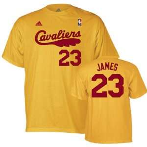  LeBron James adidas Gold Name and Number Cleveland 