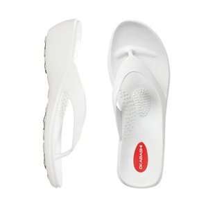  Okabashi Splash: Wedge Thong Sandal, Flip Flop  WHITE 