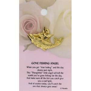   Thoughtful Little Angel 592 Gone Fishing Angel Pin 