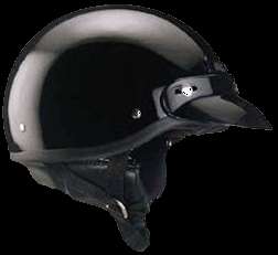 DOT GlossBlk Motorcycle Half Helmet w/Visor& Neck Liner  
