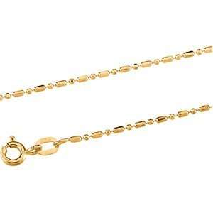  14K Yellow Gold Solid Bead Chain   7 inches DivaDiamonds 