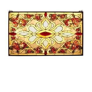  32W X 19.25H Bed Of Roses Stained Glass Window: Home 