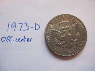 Kennedy Half Dollar Error Coins Off Center Strike 1971 & 1973  