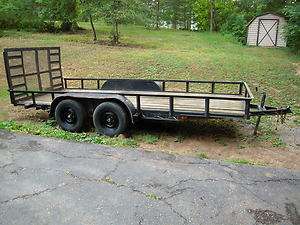 2002 Barlow 16 foot car trailer. Drop gate. Wood floor. 3500 pound 