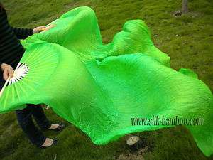    flowy light silk, 1.5m belly dance silk fan veil, 2pc1R+1L1set
