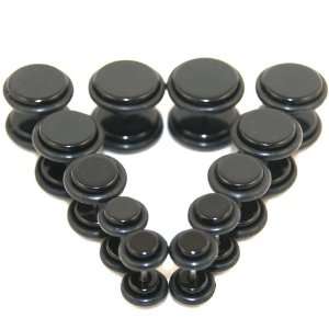 Lot of 6   Fake Cheaters Illusion Ear Plugs (Color Black, Stem 16G or 
