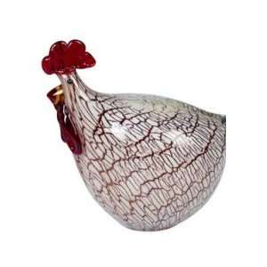  Large Glass White/Red Rooster: Home & Kitchen