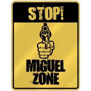    New  Stop  Miguel Zone  Parking Sign Name