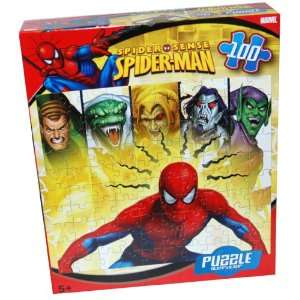   100 Piece Spiderman Jigsaw Puzzle (Yellow Background) Toys & Games