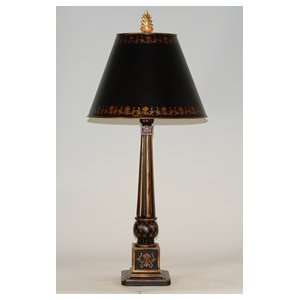  Black and Gold Empire Styled Tole Metal Table Lamp: Home 