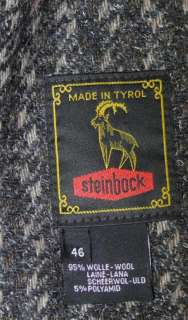 STEINBOCK BROWN Tweed WOOL Men Suit JACKET Coat 46 42 M  