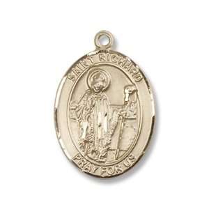   Filled St Richard Pendant First Communion Catholic Patron Saint Medal