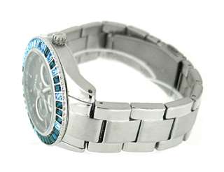 Fossil ES2958 Blue Round Dial Silver Stainless steel Womens Watch 