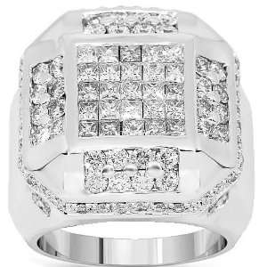  18K White Gold Mens Diamond Pinky Ring 3.50 Ctw: Avianne 