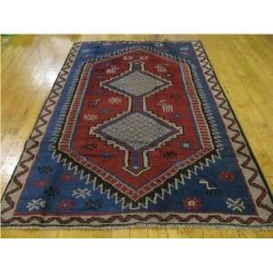  410 x 78 Red Persian Hand Knotted Wool Shiraz Rug 