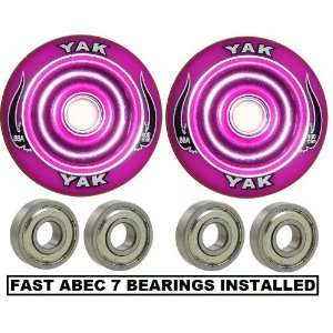  Wheel 100mm PURPLE with Abec 7 Bearings Installed (2 WHEELS): Sports