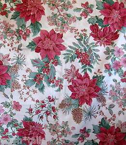 Concord Fabrics Joan Kessler Christmas Large Poinsettia fabric 58 