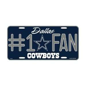  Dallas Cowboys #1 Fan Metal License Plate: Sports 