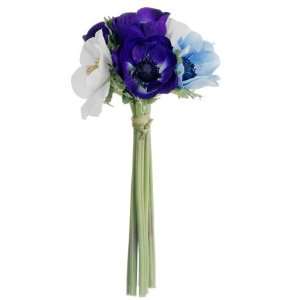  Faux 10.5 Anemone Bouquet Purple Blue (Pack of 6) Patio 