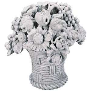 Garden Bouquet Basket Stone Accent Sculpture 