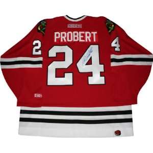  Bob Probert Chicago Blackhawks Autographed Replica Jersey 