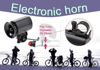 Waterproof design Black Electronic Bicycle Bike Bell 6 Sounds Siren 