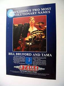 TAMA Drumset drum set drums Bill Bruford 1983 print Ad  
