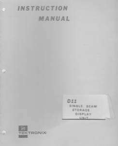 Tektronix D11 Single Beam Storage Display Unit Manual  