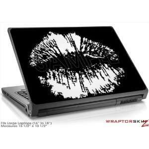    Large Laptop Skin Big Kiss Lips White on Black: Electronics