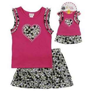 NWT New Girls Spring Summer 4 Piece Tank Scooter Outfit Set 5 Dollie 