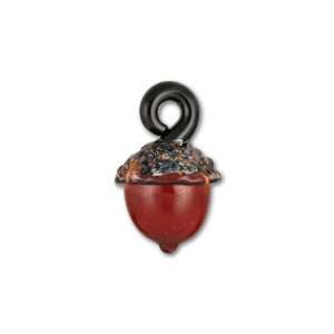  15x17mm Boro Glass Roasted Pepper Acorn Pendant