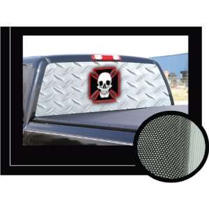 MALTESE CROSS SKULL 22 x 65   Rear Window Graphic   back truck 