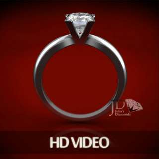 85 TCW 14k White Gold Princess Cut Solitaire Diamond Engagement Ring 