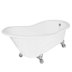 Wintess Cast Iron Bath Tub with No Faucet Holes in White Finish: Old 