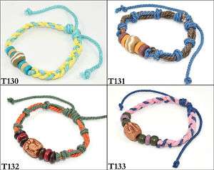Handmade Aboriginal Hemp Rope Beads Friendship Bracelet  