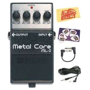  Boss ML 2 Metal Core Distortion Pedal Bundle with 10 Foot 