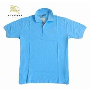  Burberry Mens Classic Nova Check Polo Shirt in Sky Blue 