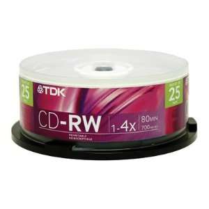  TDK   25 Pack 4x CD RW Disc Spindle 47981 Electronics