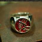 Hellboy Theme Silver Plated Red Enameled Ring #8 #9 HOT
