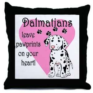  Dalmatian Pawprints Pets Throw Pillow by  