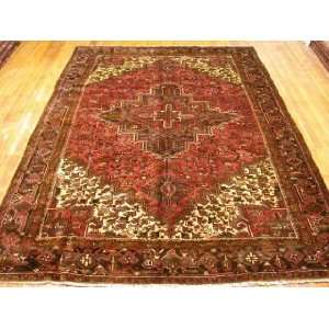  7x11 Hand Knotted Heriz Persian Rug   112x77