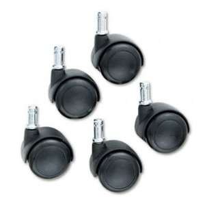  TaskMaster Hard Floor Casters, Black, 5/Set Office 