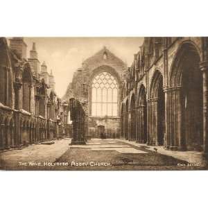   Vintage Postcard The Nave   Holyrood Abbey Church   Edinburgh Scotland