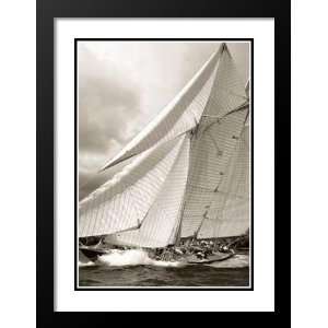   Framed and Double Matted Art 25x29 Schooner Mariette