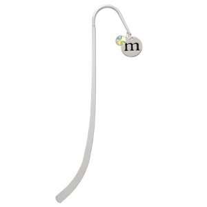  m 1/2 Disc Silver Plated Charm Bookmark with AB Crystal 
