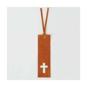  Caramel Leather Cross Bookmark
