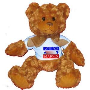  VOTE FOR MARVIN Plush Teddy Bear with BLUE T Shirt: Toys 