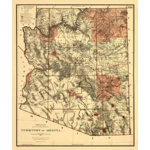  1887 U. S. Land Office Map of Arizona by Julius Bien 